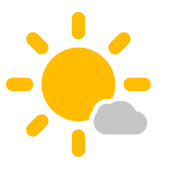 Ensoleillé ou faiblement nuageux Ensoleillé ou faiblement nuageux